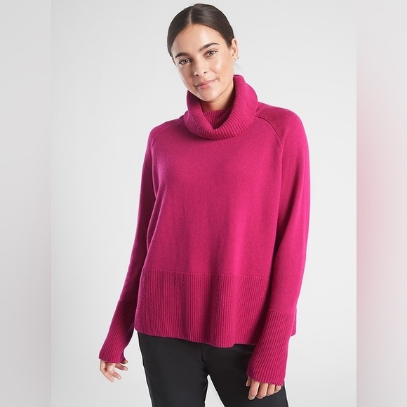 Athleta Sweaters - Athleta Wool Cashmere Aspen Turtleneck Sweater Pink XS